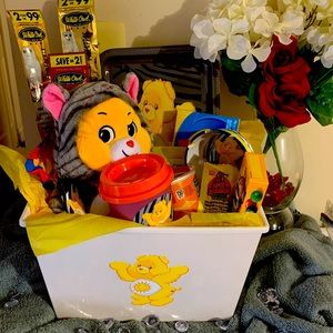 12in FUNSHINE KITTY Care bear  Stash bear set